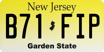NJ license plate B71FIP