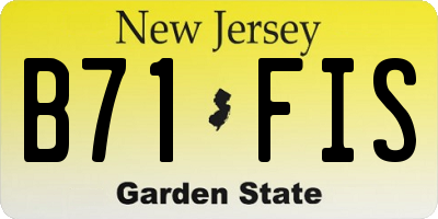 NJ license plate B71FIS