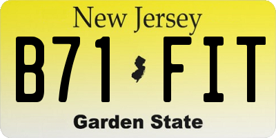NJ license plate B71FIT