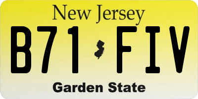 NJ license plate B71FIV