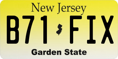 NJ license plate B71FIX