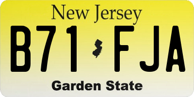 NJ license plate B71FJA