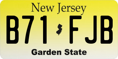 NJ license plate B71FJB