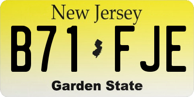 NJ license plate B71FJE