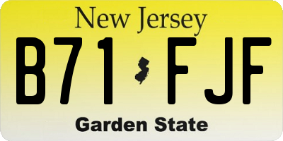 NJ license plate B71FJF