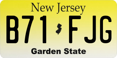 NJ license plate B71FJG