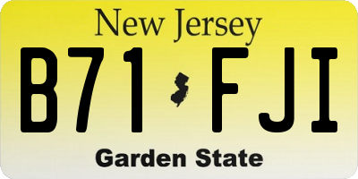 NJ license plate B71FJI