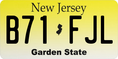 NJ license plate B71FJL