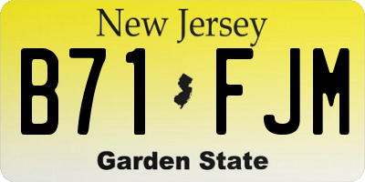 NJ license plate B71FJM