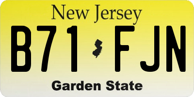 NJ license plate B71FJN