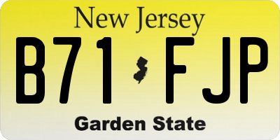 NJ license plate B71FJP