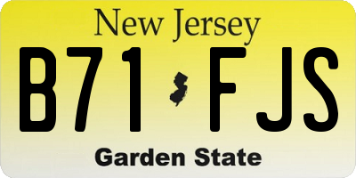 NJ license plate B71FJS