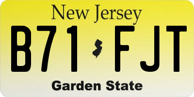 NJ license plate B71FJT