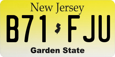 NJ license plate B71FJU