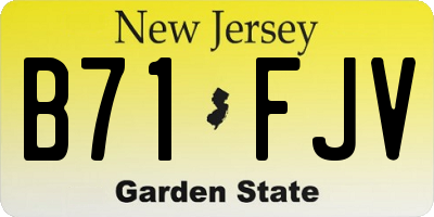 NJ license plate B71FJV
