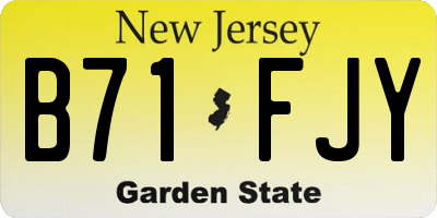 NJ license plate B71FJY