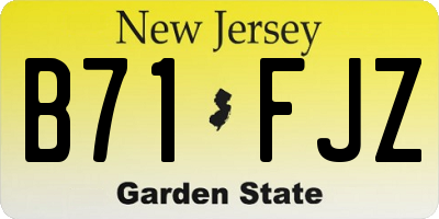 NJ license plate B71FJZ
