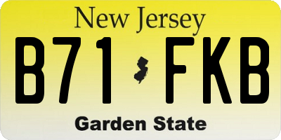 NJ license plate B71FKB