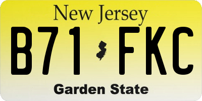 NJ license plate B71FKC