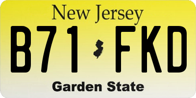 NJ license plate B71FKD