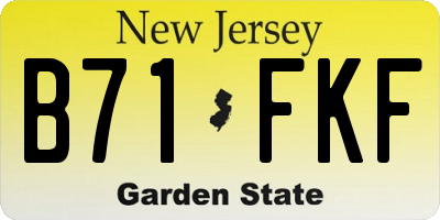 NJ license plate B71FKF