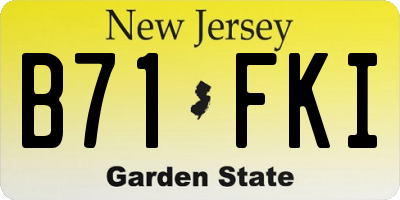 NJ license plate B71FKI