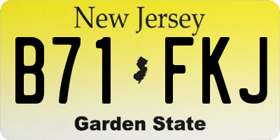 NJ license plate B71FKJ