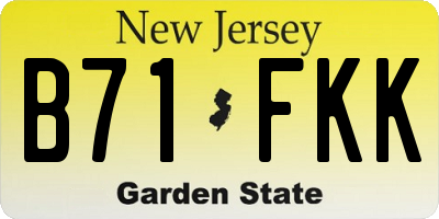 NJ license plate B71FKK