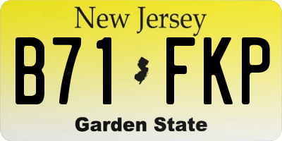 NJ license plate B71FKP