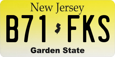 NJ license plate B71FKS