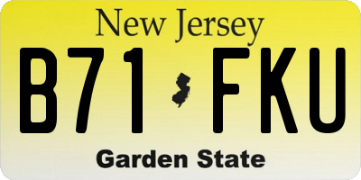 NJ license plate B71FKU