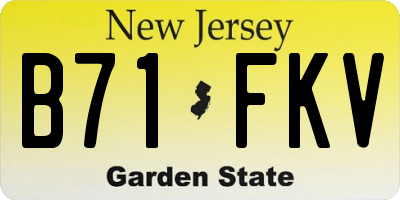 NJ license plate B71FKV