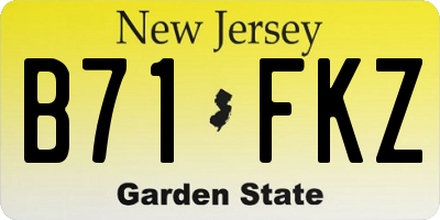 NJ license plate B71FKZ