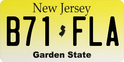 NJ license plate B71FLA