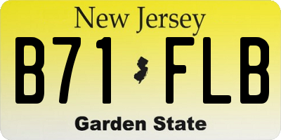 NJ license plate B71FLB