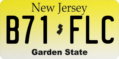 NJ license plate B71FLC