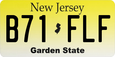 NJ license plate B71FLF