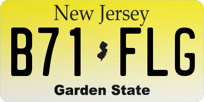 NJ license plate B71FLG