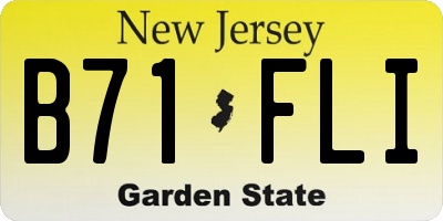 NJ license plate B71FLI