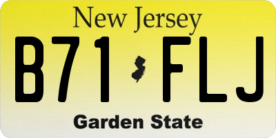 NJ license plate B71FLJ