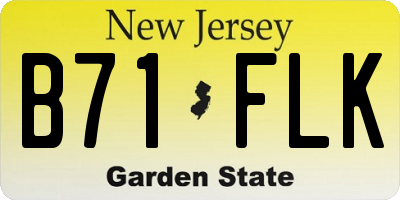 NJ license plate B71FLK