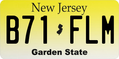 NJ license plate B71FLM