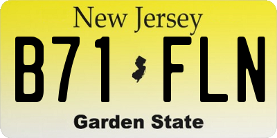 NJ license plate B71FLN