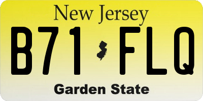 NJ license plate B71FLQ