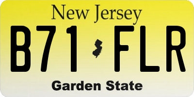 NJ license plate B71FLR