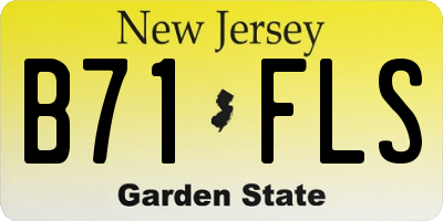NJ license plate B71FLS