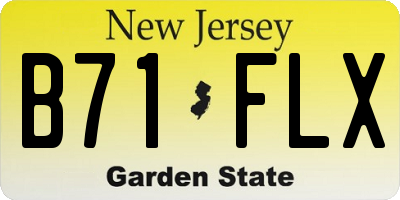 NJ license plate B71FLX