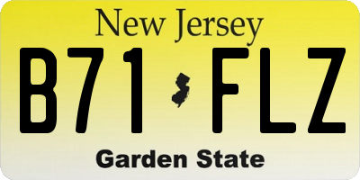 NJ license plate B71FLZ
