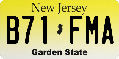 NJ license plate B71FMA