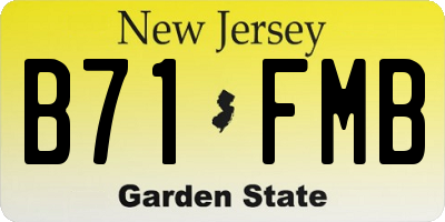 NJ license plate B71FMB